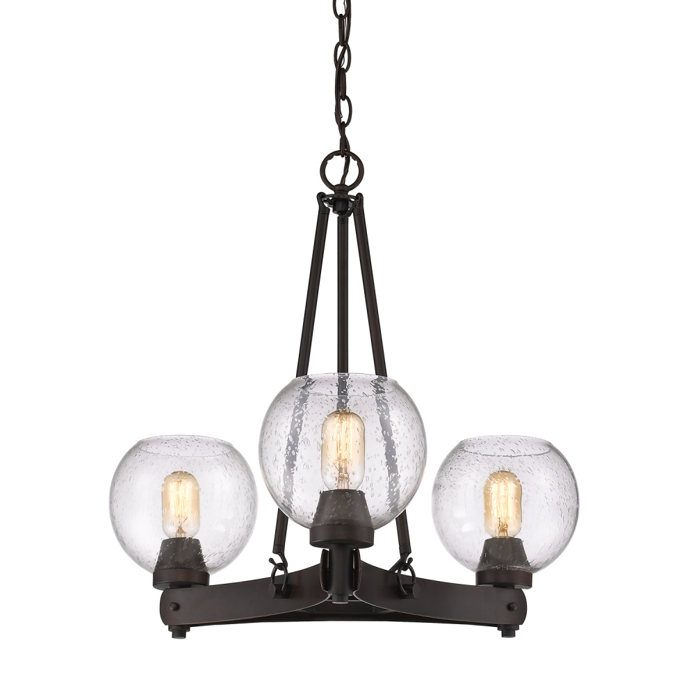 Golden Lighting Galveston 3-light Chandelier in Rubbed Bronze